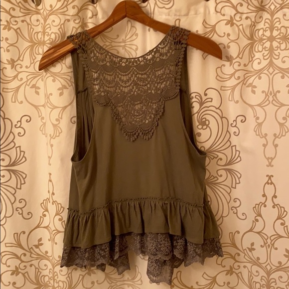 Olive green sleeveless cardigan - Picture 2 of 2